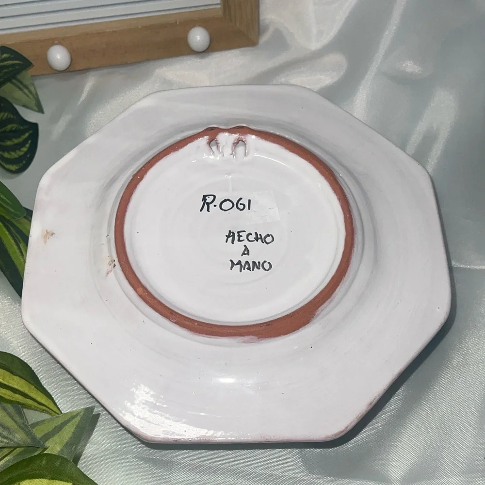 Set of 3 Hand-Painted Sevilla Spain Plates – Hecho a Mano – Octagon Floral